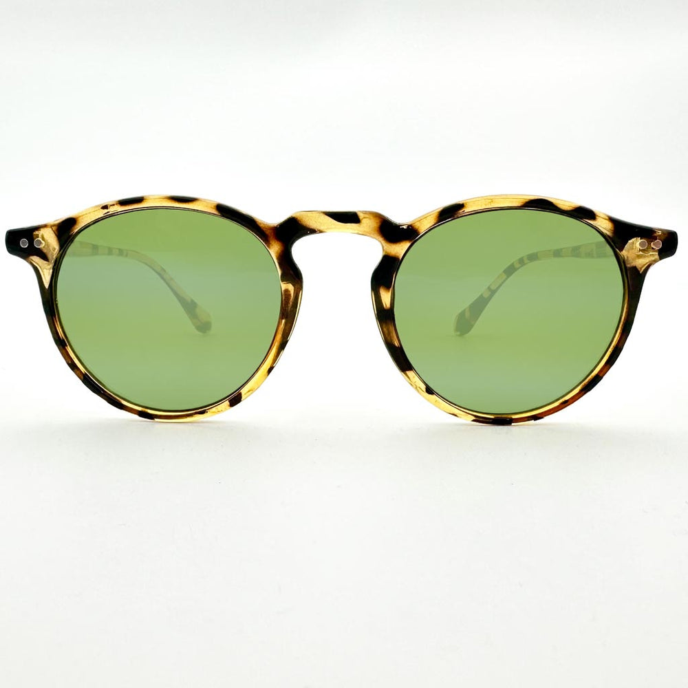 Firenze - occhiale rotondo tartarugato e lente verde